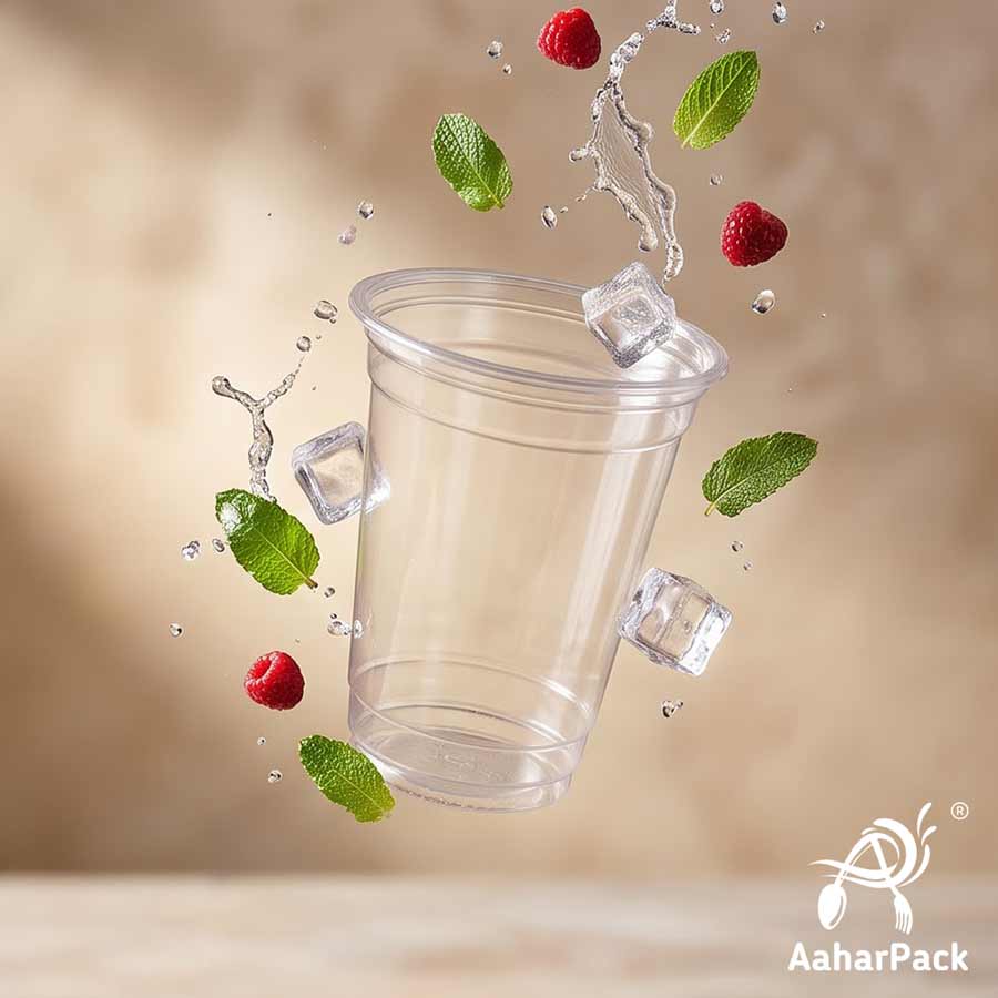 250 ML Transparent PET Plastic Cold Cups Without Lid (Pack of 450) - Crack-Resistant Disposable Beverage & Dessert Cups